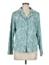 Shein Print Teal Long Sleeve Blouse Size M - photo 1