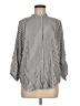 Ann Taylor Stripes Silver 3/4 Sleeve Blouse Size M - photo 1