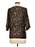 RACHEL Rachel Roy Animal Print Brown Short Sleeve Blouse Size M - photo 2