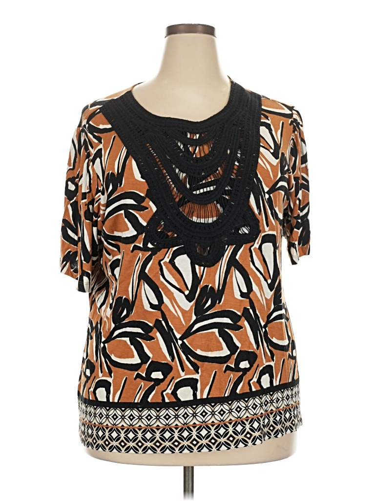 Pre-owned Cato Short Sleeve Blouse In Orange