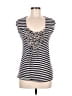 One September Stripes Black Sleeveless T-Shirt Size M - photo 2