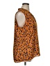 CAbi 100% Polyester Animal Print Orange Sleeveless Blouse Size XL - photo 4