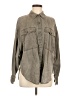 Express 100% Lyocell Gray Long Sleeve Button-Down Shirt Size M - photo 1