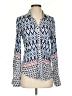 Cino 100% Rayon Blue Long Sleeve Blouse Size XS - photo 1