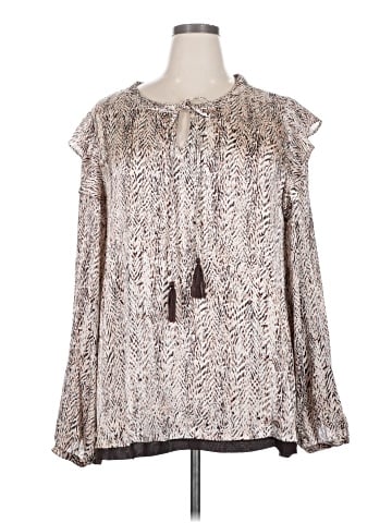Cotton Bleu Long Sleeve Blouse (view 1)