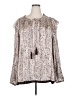 Cotton Bleu 100% Polyester Silver Long Sleeve Blouse Size 2X - photo 1
