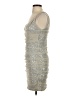 Express 100% Nylon Metallic Silver Cocktail Dress Size 4 - photo 5