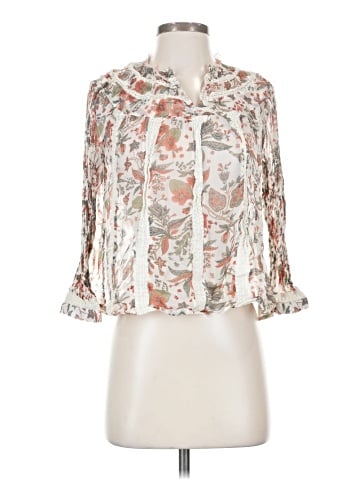 Feathers 3/4 Sleeve Blouse (view 1)