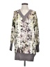 H&M 100% Silk Silver Silk Pullover Sweater Size 2 - photo 1