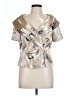 Alex Evenings Metallic Silver Tan Short Sleeve Blouse Size L - photo 1