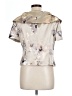 Alex Evenings Metallic Silver Tan Short Sleeve Blouse Size L - photo 2