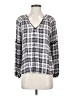 Eyeshadow 100% Rayon Gray Long Sleeve Blouse Size S - photo 1
