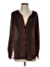 Bob Mackie 100% Polyester Animal Print Brown 3/4 Sleeve Blouse Size XS - photo 1