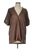 Karlie 100% Polyester Metallic Brown Short Sleeve Blouse Size L - photo 1