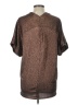 Karlie 100% Polyester Metallic Brown Short Sleeve Blouse Size L - photo 2