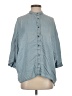 Noisy May 100% Lyocell Blue 3/4 Sleeve Button-Down Shirt Size XS - photo 1