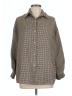 Dee Elly Houndstooth Brown Long Sleeve Blouse Size L (estimated) - photo 1