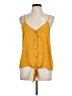 Paper Crane 100% Polyester Yellow Sleeveless Blouse Size L - photo 1