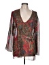 Chico's Paisley Multi Color Burgundy Long Sleeve Blouse Size Lg (2) - photo 1