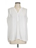 Curves 360 by NYDJ 100% Polyester White Sleeveless Blouse Size L - photo 1