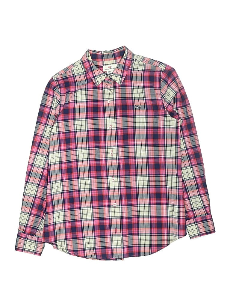 Pre-owned Vineyard Vines Kids' Long Sleeve Button Down Shirt In Pink