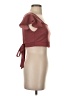 Shein Burgundy Short Sleeve Top Size 4 - photo 4