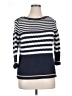 Cj Banks 100% Cotton Stripes Blue Pullover Sweater Size 14 - photo 1