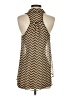 Toska 100% Polyester Chevron-herringbone Brown Sleeveless Blouse Size XS - photo 2