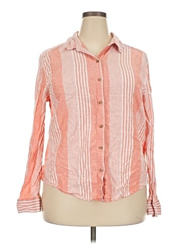 New York & Company 3/4 Sleeve Button-Down Shirt (view 1)