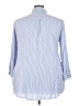 Solitaire 100% Rayon Stripes Blue 3/4 Sleeve Button-Down Shirt Size 3X - photo 2