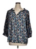 MELLODAY Blue 3/4 Sleeve Blouse Size 1X - photo 1
