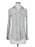 The Workshop 100% Rayon Stripes Gray Long Sleeve Button-Down Shirt Size S - photo 1