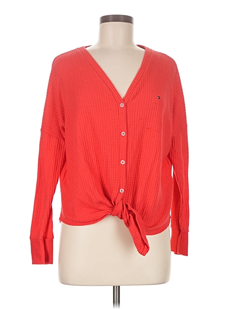 Pre-owned Tommy Hilfiger Long Sleeve Blouse In Red