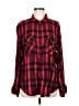 Sanctuary 100% Rayon Plaid Red Long Sleeve Button-Down Shirt Size M - photo 1
