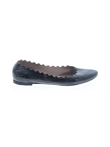 Chloé Black Patent Leather Lauren Scalloped Ballet Flats (view 1)