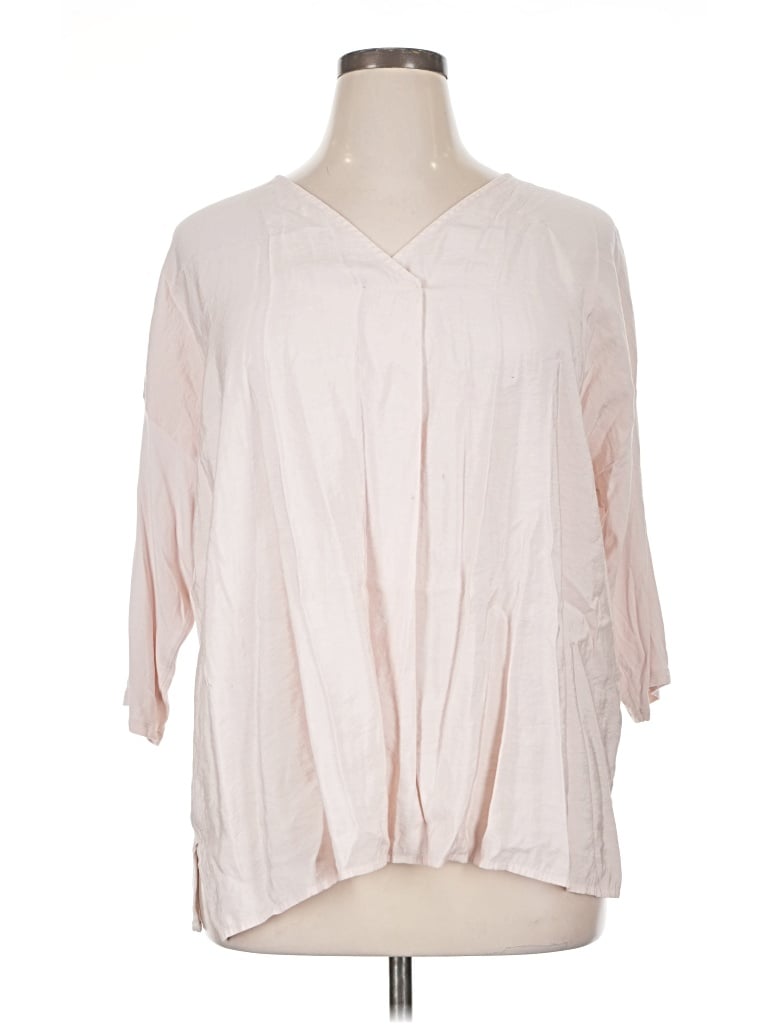 Pre-owned Jjill 3/4 Sleeve T-shirt In Pink