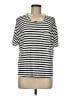 Faherty 100% Linen Stripes Silver Short Sleeve T-Shirt Size M - photo 1