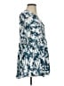 Shore 100% Rayon Blue Short Sleeve Blouse Size XS - photo 4