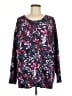 Lands' End 100% Supima Cotton Floral Purple Pullover Sweater Size 1X - photo 1