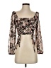 Papaya 100% Polyester Black 3/4 Sleeve Blouse Size S - photo 1