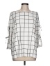 Ann Taylor Factory 100% Polyester Silver 3/4 Sleeve Blouse Size L - photo 1