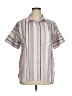 Unbranded Stripes Silver Short Sleeve Blouse Size XL - photo 1