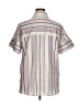 Unbranded Stripes Silver Short Sleeve Blouse Size XL - photo 2