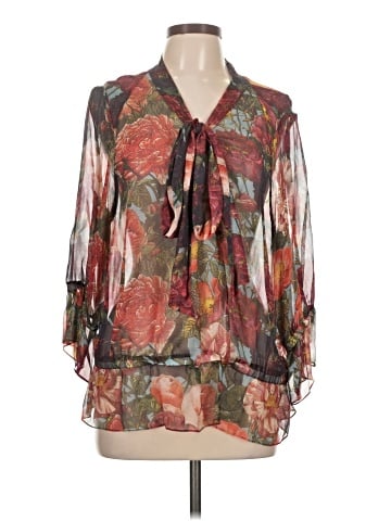 Haute Hippie 3/4 Sleeve Silk Top (view 1)
