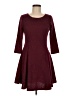 Everly Solid Burgundy Casual Dress Size M - photo 1