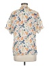 Allegra K 100% Polyester Floral Ivory Short Sleeve Blouse Size M - photo 2