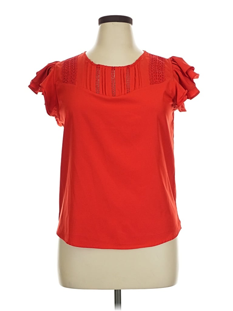 Pre-owned Assorted Brands Short Sleeve Blouse In Red