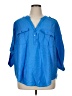 Torrid Blue 3/4 Sleeve Button-Down Shirt Size 1X Plus (1) - photo 1
