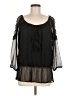 Sunny Leigh 100% Polyester Black 3/4 Sleeve Blouse Size M - photo 1