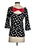 Disney Parks Polka Dots Black 3/4 Sleeve Top Size S - photo 2